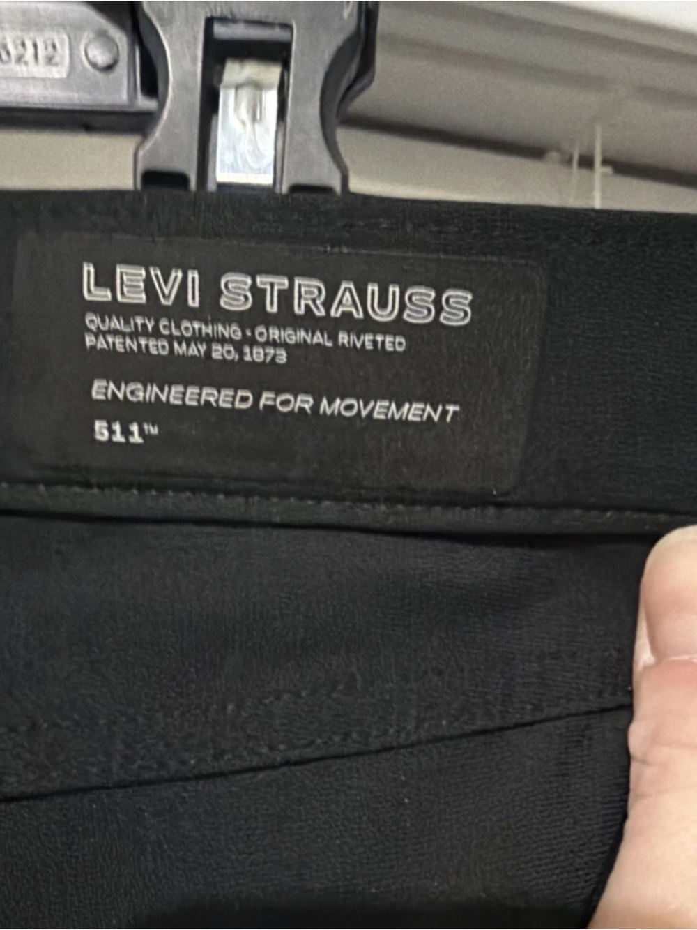 Levi Strauss Men's Black Straight Pants Flat Front 5-Pocket